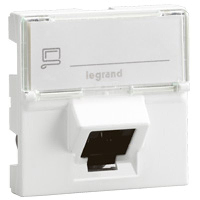 LEGRAND 076505 Prise RJ 45 Mosaic-Cat. 6-FTP-prise 45°-2 modules-blanc