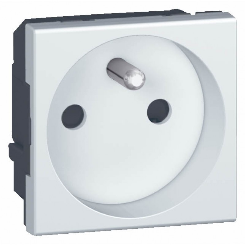 LEGRAND 079271 Prise Mosaic-2P+T droite-2 modules-aluminium - Elec