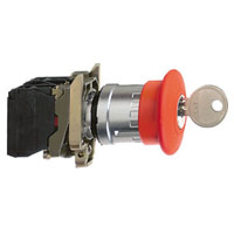 SCHNEIDER XB4BS142 Arrêt d'urgence rouge Ø 22coupdepoing Ø 40déverrouillage par clé Elec SCHNEIDER XB4BS142 Arrêt d'urgence rouge Ø 22coupdepoing Ø 40déverrouillage par clé Elec