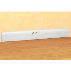 Plinthe DLP 140x35 - 2 compartiments - 2 couvercles - L. 2m - blanc