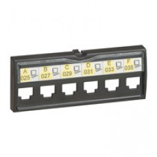 Repère vierge pour modulaire 6 modules DX3 ou bloc panneau 6 RJ45 LCS2 -pour Logicab 2
