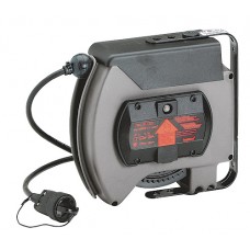 Enrouleur à rappel auto - 230 V prise mobile 2P+T brochage dom - 10 m 3G 1,5 mm²