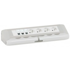 Bloc bureau - 4x2P+T + 3xRJ 45 Cat.6 FTP 1 module - à câbler