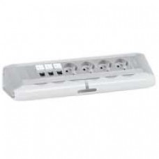 Bloc bureau - 4x2P+T + 3xRJ 45 Cat.6 FTP 1 module - finition aluminium - à câbler