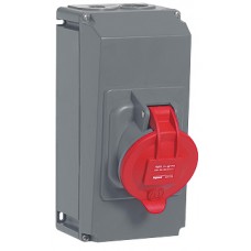 Socle prise saillie Hypra - IP44 - 63 A - 380/415 V~ - 3P+T - plast