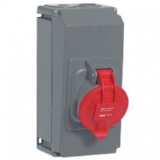 Socle prise saillie Hypra - IP44 - 63 A - 380/415 V~ - 3P+N+T - plast