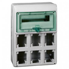 Coffret-pour prises-340 x 460 mm-13 modules-6 ouvertures