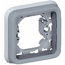 Support plaque - pour encastré Prog Plexo composable gris - 1 poste