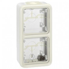 Boîtier à embouts Prog Plexo composable blanc - 2 postes verticaux