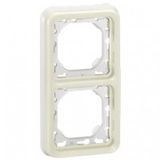 Support plaque - pour encastré Prog Plexo composable blanc - 2 postes vert