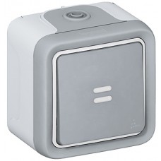 Va-et-vient lumineux Prog Plexo complet saillie gris - 10 AX
