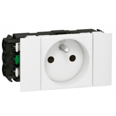 Prise pour goulotte clippage direct Mosaic - 2P+T - 2 modules - blanc