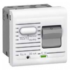 Disjoncteur Mosaic - différentiel 1P+N - 230V - 16 A - 30 mA - 2 modules -blanc