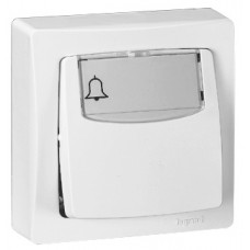 Poussoir porte-étiquette appareillage saillie complet - 6 A - blanc