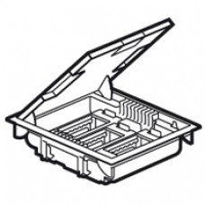 Boîte de sol haut. 75-105 - à équiper - 12 modules - couv revêtement gris RAL 7031