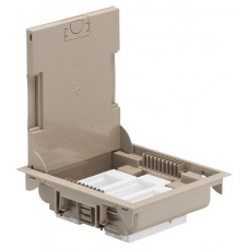 Boîte de sol haut. 75-105 - à équiper - 12 modules - couv revêtement beige RAL 1019