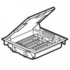 Boîte de sol haut. 75-105 - à équiper - 18 modules - couv inox gris RAL 7031