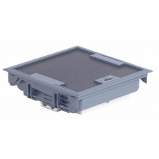 Boîte de sol haut. 75-105 - à équiper - 18 modules - couv revêtement gris RAL 7031