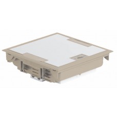Boîte de sol haut. 75-105 - à équiper - 18 modules - couv revêtement beige RAL 1019