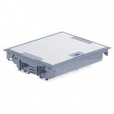 Boîte de sol haut. 75-105 - à équiper - 24 modules - couv inox gris RAL 7031