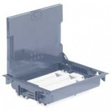 Boîte de sol haut. 75-105 - à équiper - 24 modules - couv revêtement gris RAL 7031