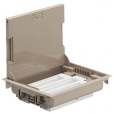 Boîte de sol haut. 75-105 - à équiper - 24 modules - couv revêtement beige RAL 1019