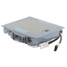 Boîte de sol haut. 75-105 - 4x2P+T (2 détromp) + 2xRJ 45 - 12 modules - couv inox