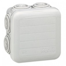 Boîte carrée 65x65x40 étanche Plexo gris - embout (7) -IP55/IK07- 650°C