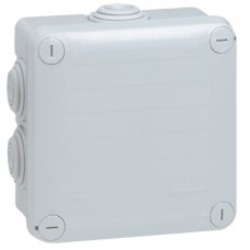 Boîte carrée 80x80x45 étanche Plexo gris - embout (7) -IP55/IK07- 650°C
