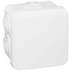 Boîte carrée 80x80x45 étanche Plexo blanc - embout (7) -IP55/IK07- 650°C