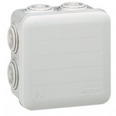 Boîte carrée 105x105x55 étanche Plexo blanc - embout (7) -IP55/IK07- 650°C