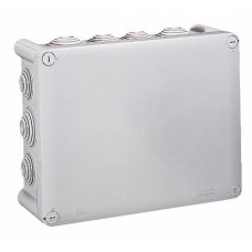 Boîte rectangulaire 220x170x86 étanche Plexo gris - embout (14) -IP55/IK07- 750°C