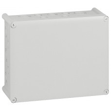 Boîte rectangulaire 310x240x124 étanche Plexo gris-entrée défonç (36) -IP55/IK07- 750°C