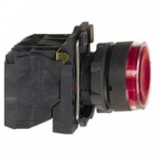Bouton-poussoir lumineux rouge Ø 22-à impulsion affleurant-250 V-1O+1F