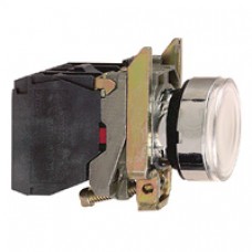 Bouton-poussoir lumineux blanc Ø 22-à impulsion affleurant-250 V-1O+1F