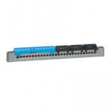 Bornier de répartition IP 2X - terre - 3P+N - 1 CONNEX 4à25mm² - VERT - L 227 mm
