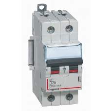 Disjoncteur DX³ 6000 -vis/vis- 2P-230/400V~ -25A-10kA - courbe D - protect départ mono Legrand