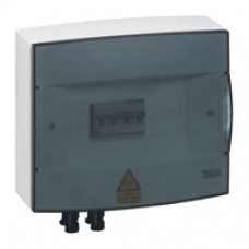 Coffret photvoltaïque IP 40 - classe II - 1 rangée - 8 modules - sortie à embouts