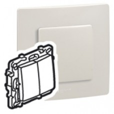 Poussoir double Niloé - 6 A - 250 V~ - NO-NF - Lin