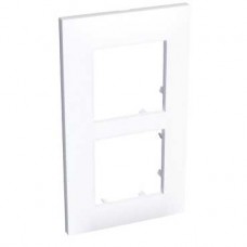Altira - plaque 2 postes - montage vertical - entraxe 71 mm - blanc polaire