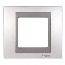 Plaque 2M simple Chrome satiné Graphite