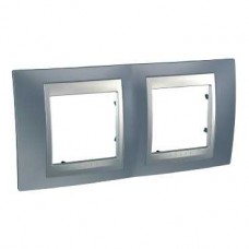 Plaque 4M double horizontal Gris métal Aluminium