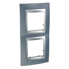 Plaque 4M double vertical Gris métal Aluminium