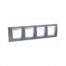 Plaque 8M quadruple horizontal Gris métal Aluminium