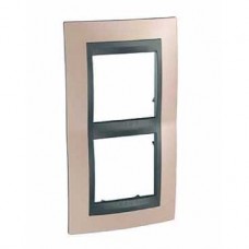 Plaque 4M double vertical cuivre onyx/Graphite