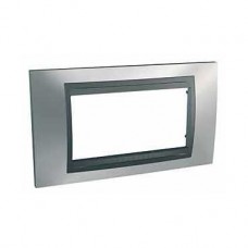 Plaque 4M simple Chrome satiné Graphite