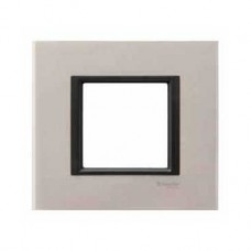 Plaque de finition 1 poste 2M Aluminium Apple