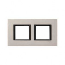Plaque de finition 2 postes 2x2 M Aluminium Apple