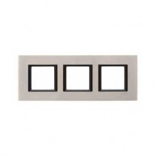 Plaque de finition 3 postes 3x2 M Aluminium Apple