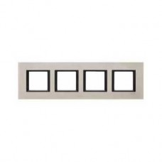 Plaque de finition 4 postes 4x2 M Aluminium Apple